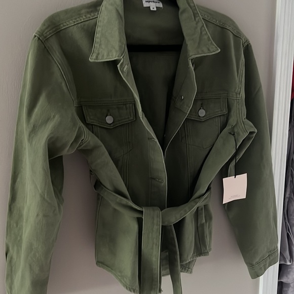 NWT Revolve Superdown Clarissa Belted Jacket Size M Green Denim - Picture 4 of 4